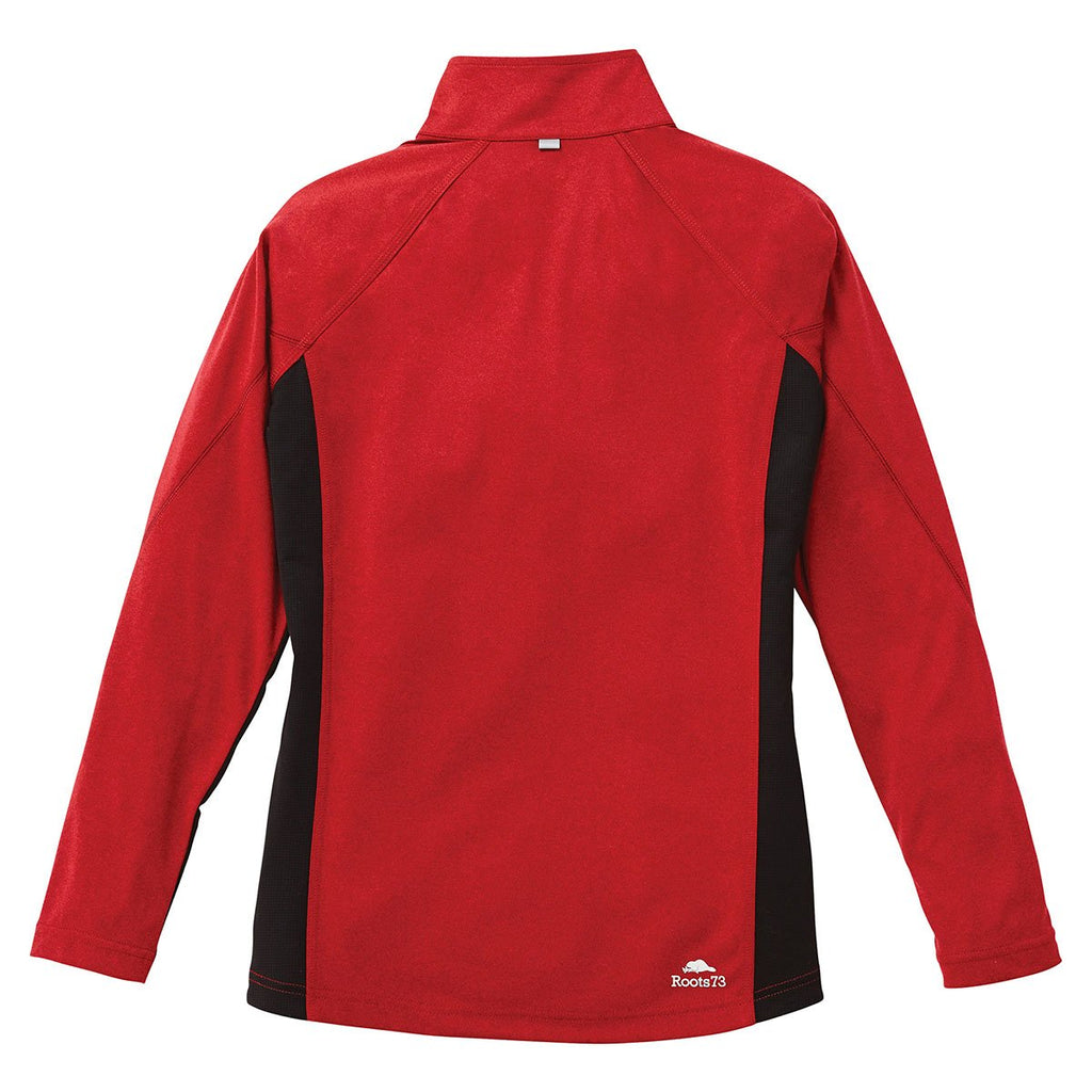 Roots73 Women's Dark Red Heather/Black Birchlake Tech Quarter Zip