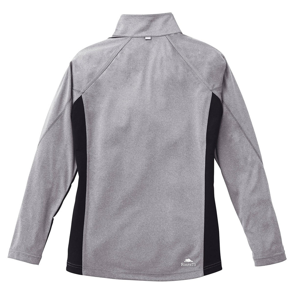 Roots73 Women's Medium Grey Mix/Black Birchlake Tech Quarter Zip
