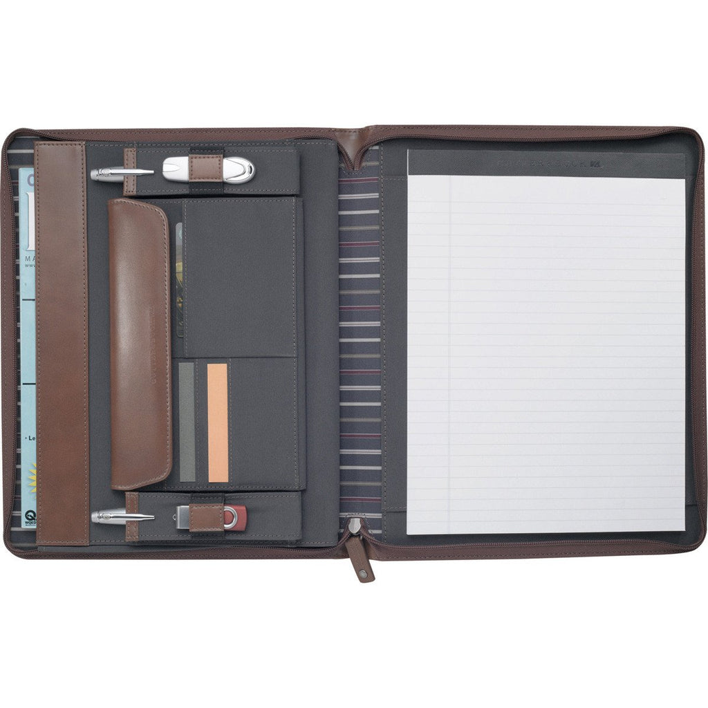 Cutter & Buck Brown Legacy Zippered Padfolio