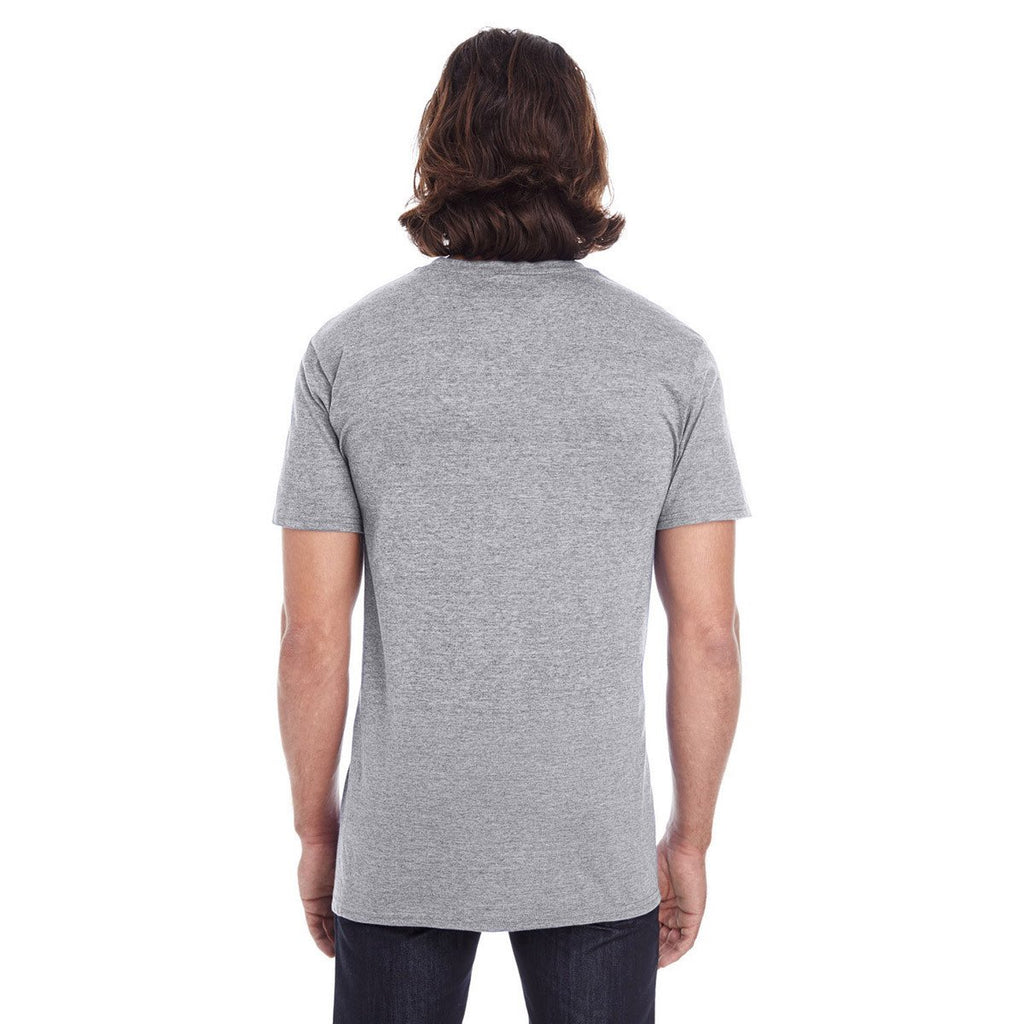 Anvil Men's Heather Graphite Lightweight Pocket Tee