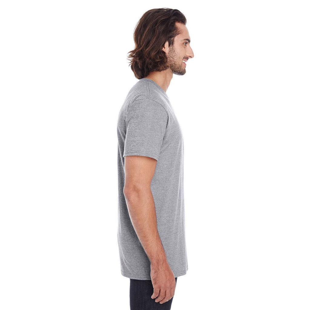 Anvil Men's Heather Graphite Lightweight Pocket Tee