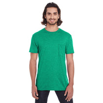 Anvil Men's Heather Green Lightweight Pocket Tee