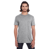 Anvil Men's Heather Grey Lightweight Pocket Tee