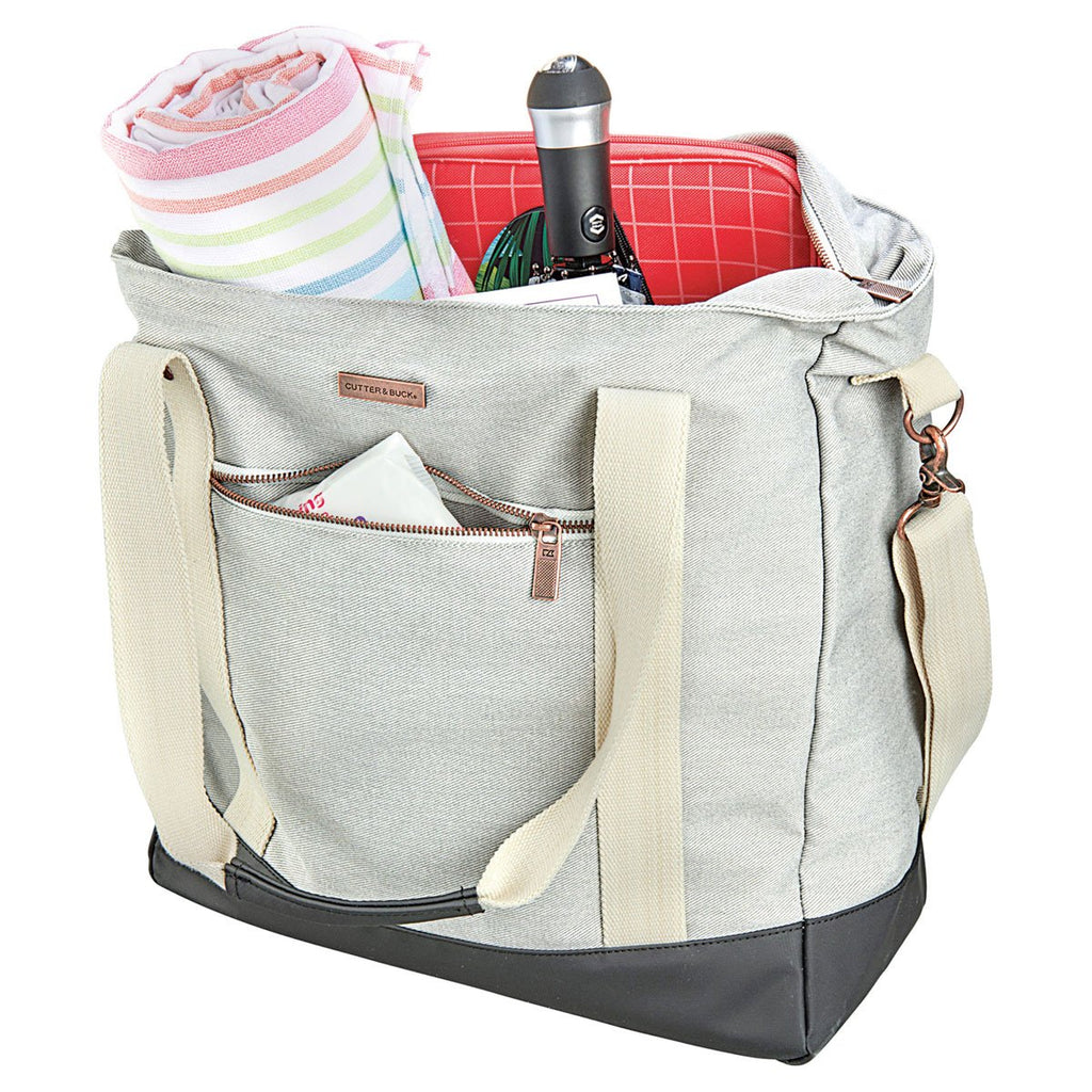 Cutter & Buck Grey Cotton Computer Tote
