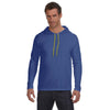 Anvil Men's Heather Blue Lightweight Long-Sleeve Hooded T-Shirt