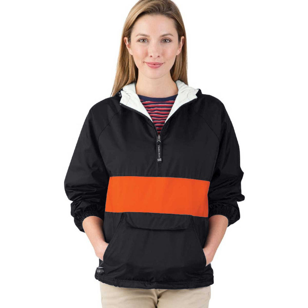 Charles River Women's Black/Red Classic Charles River Striped Pullover