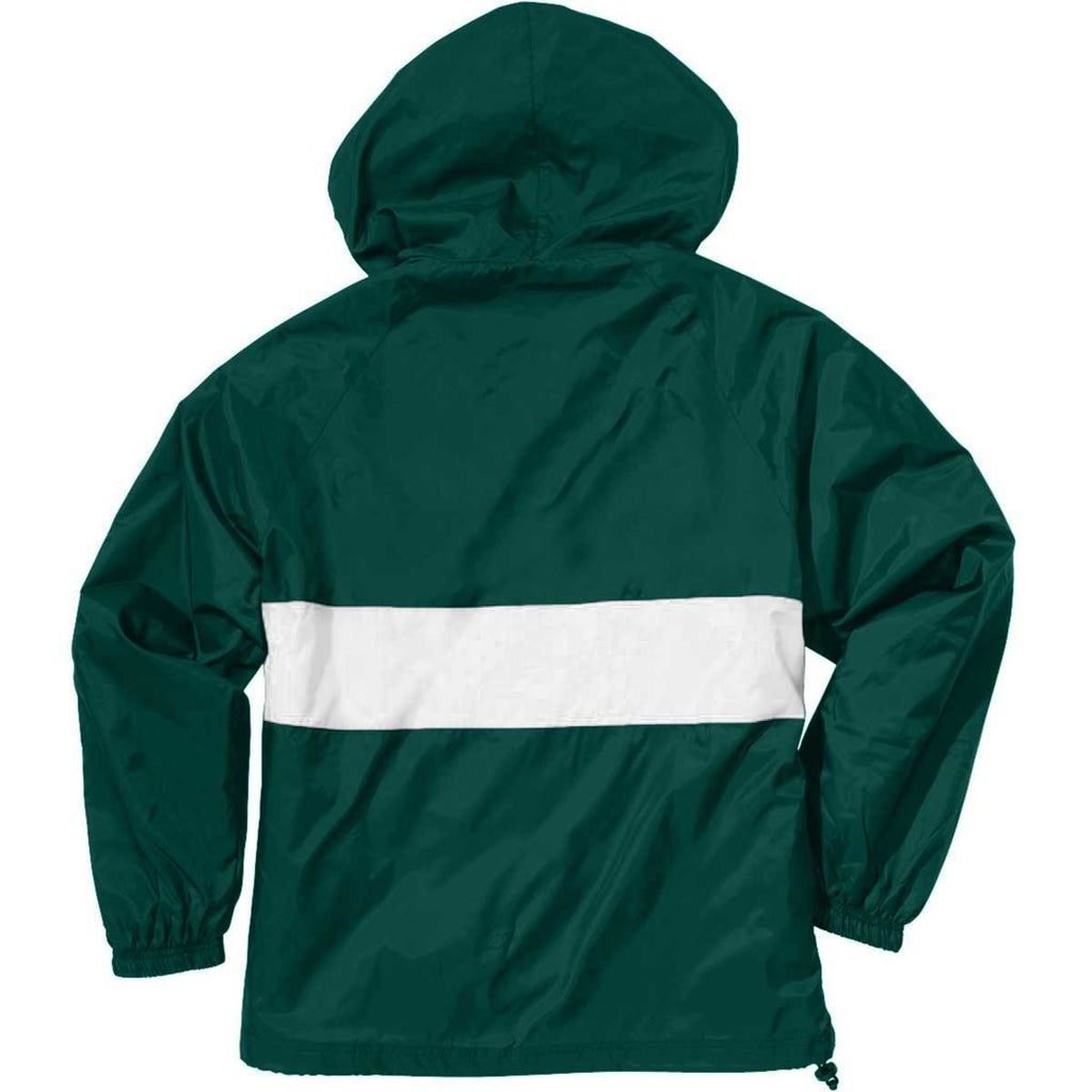 Charles River Women's Forest/White Classic Charles River Striped Pullover