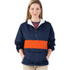 Charles River Women's Navy/Orange Classic Charles River Striped Pullover