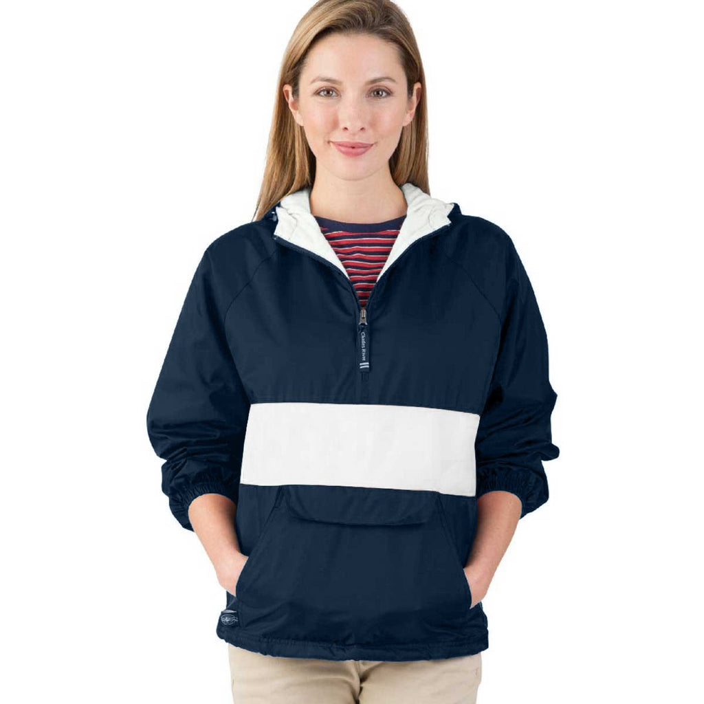 Charles River Women's Navy/White Classic Charles River Striped Pullover