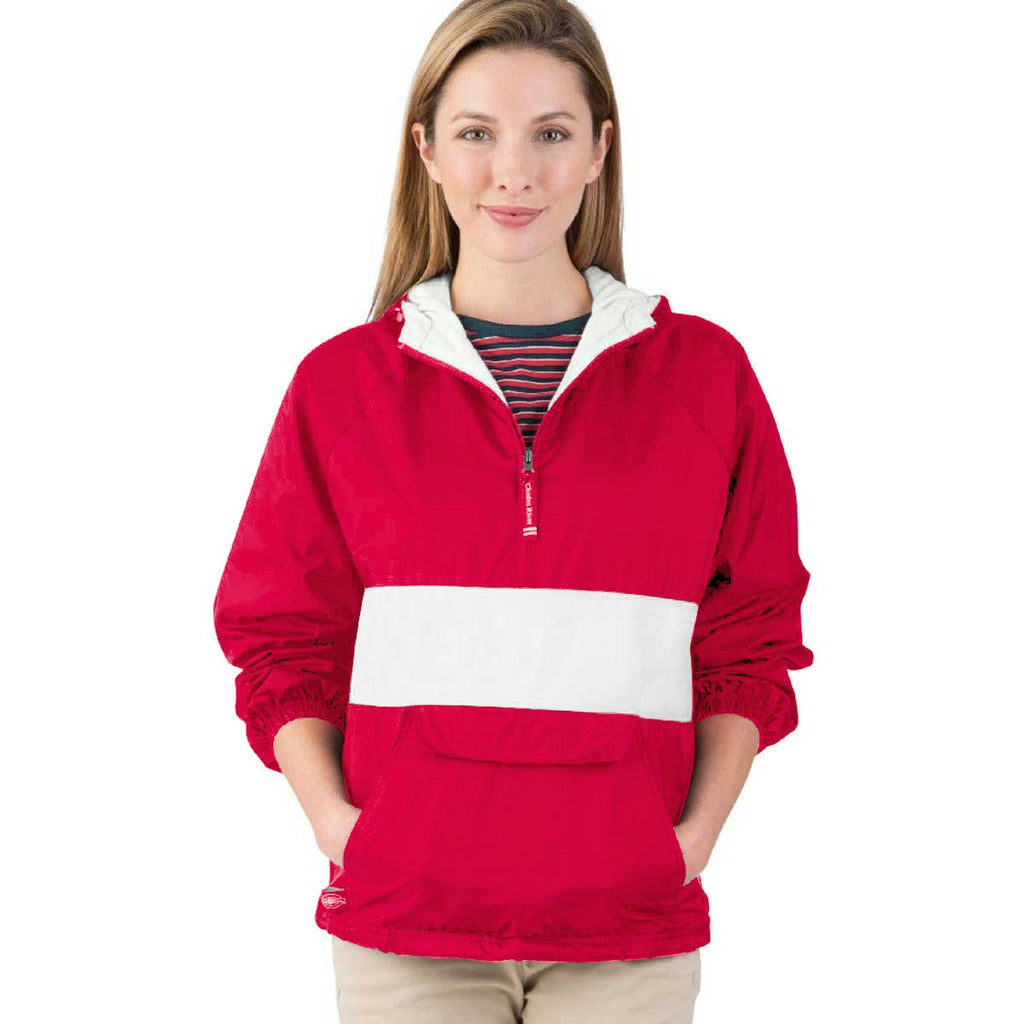 Charles River Women's Red/White Classic Charles River Striped Pullover