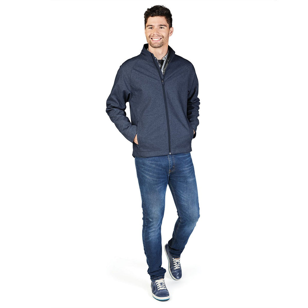 Charles River Men's Navy Melange Back Bay Soft Shell Jacket