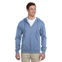 Jerzees Men's Light Blue 8 Oz. Nublend Fleece Full-Zip Hood