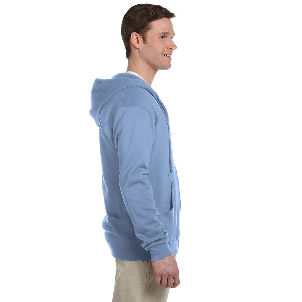 Jerzees Men's Light Blue 8 Oz. Nublend Fleece Full-Zip Hood