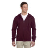 Jerzees Men's Maroon 8 Oz. Nublend Fleece Full-Zip Hood