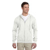 Jerzees Men's White 8 Oz. Nublend Fleece Full-Zip Hood