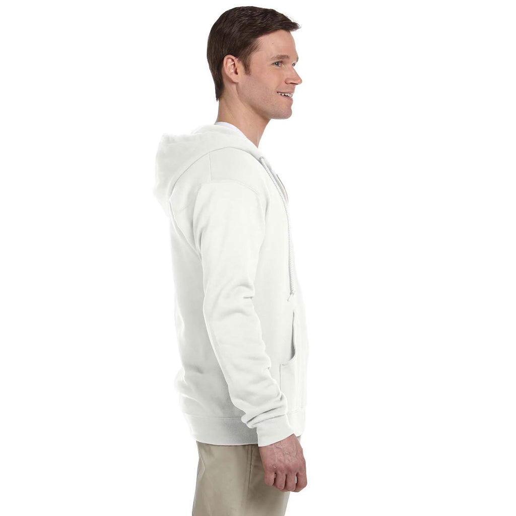 Jerzees Men's White 8 Oz. Nublend Fleece Full-Zip Hood