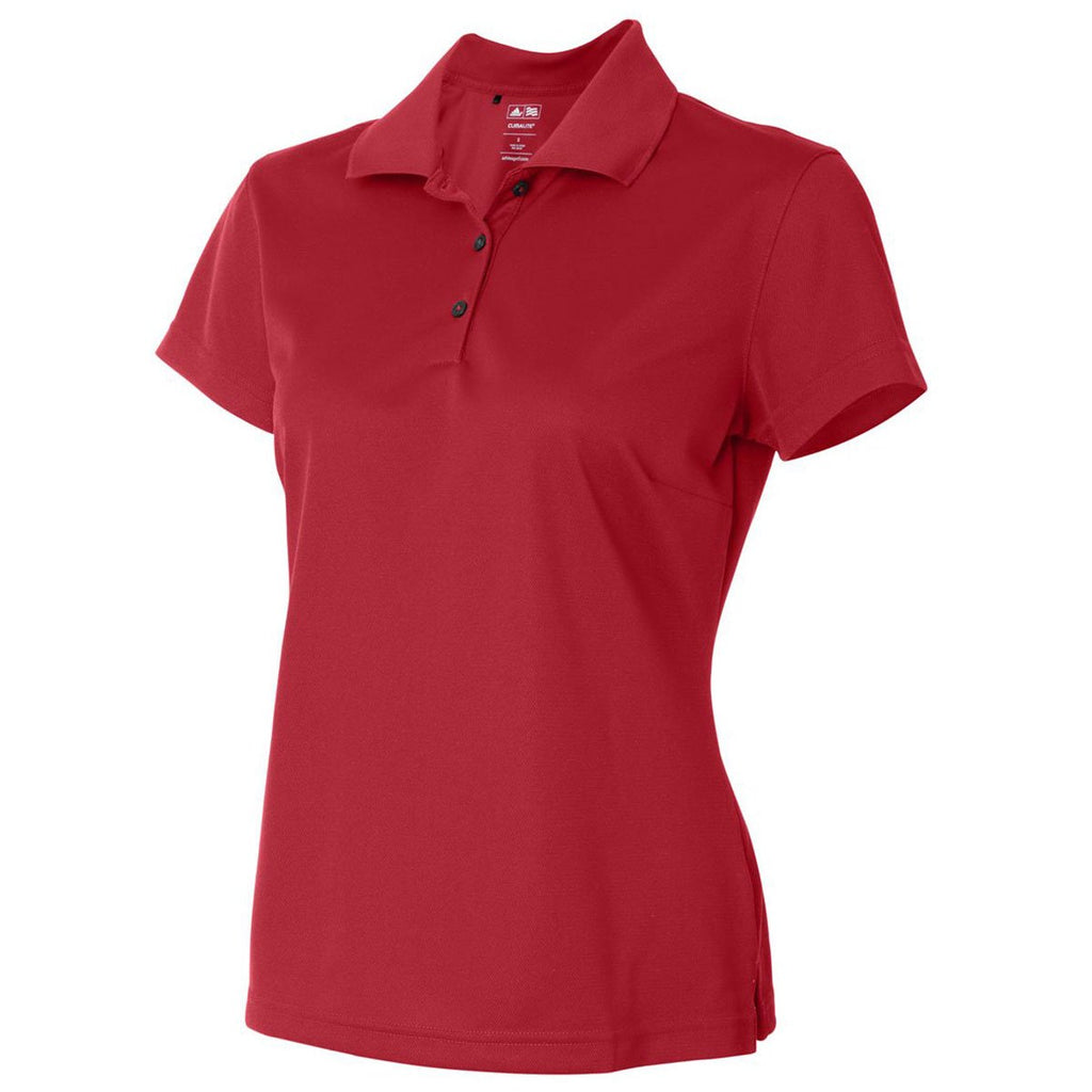 Adidas Golf Women's Power Red/White Climalite Basic Sport Shirt