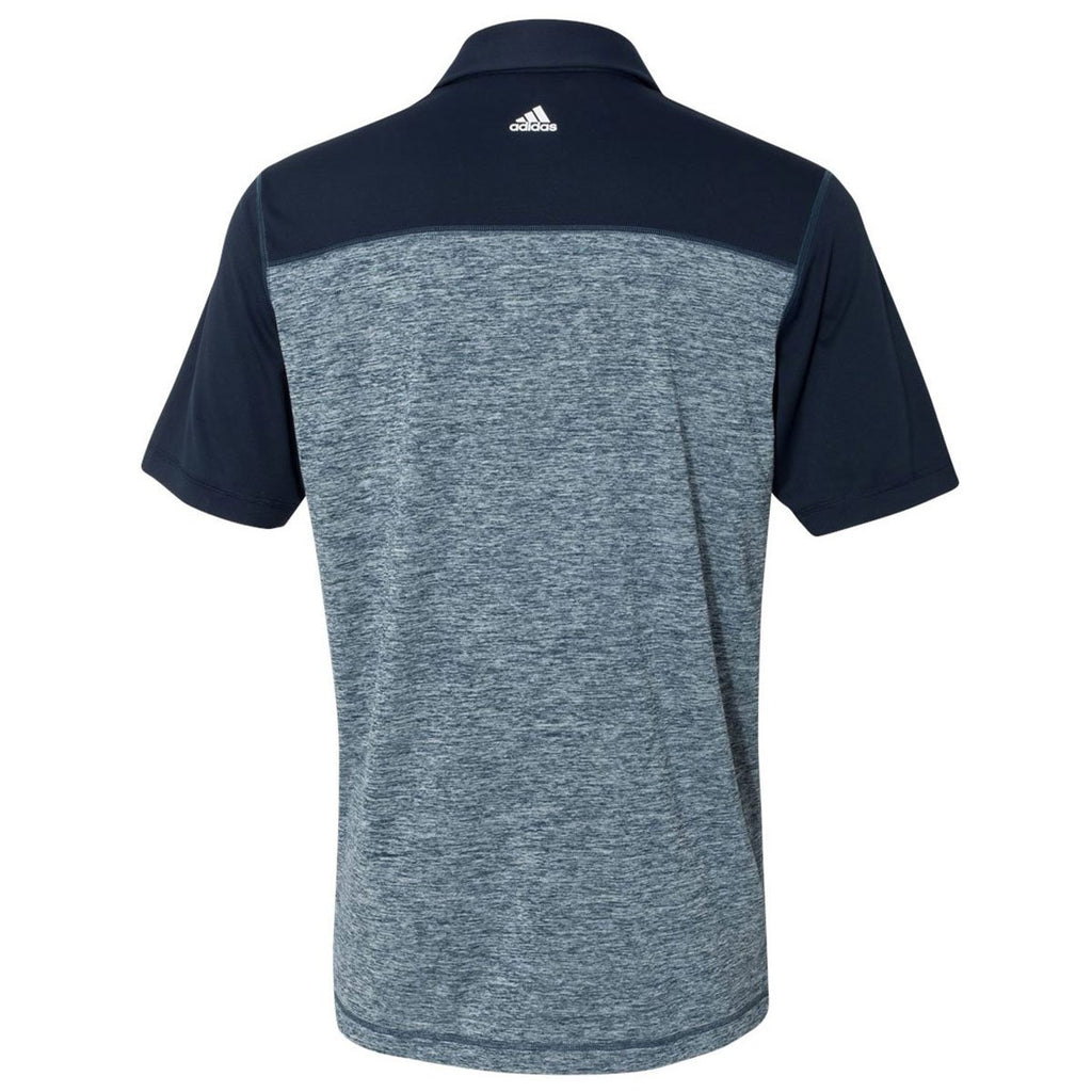 Adidas Golf Men's Rich Blue Heather/Navy Heather Block Sport Shirt