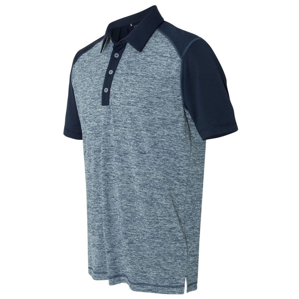 Adidas Golf Men's Rich Blue Heather/Navy Heather Block Sport Shirt