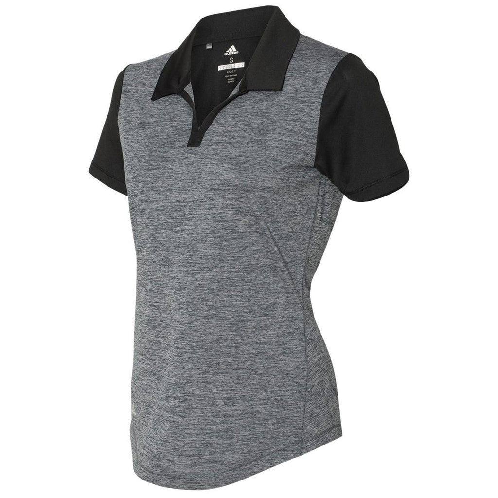 Adidas Golf Women's Lead Heather/Black Heather Block Sport Shirt