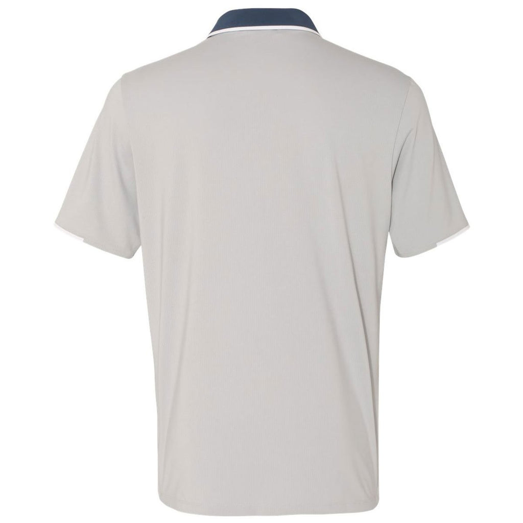 Adidas Golf Men's Stone/Mineral Blue/White Climacool Performance Colorblock Sport Shirt