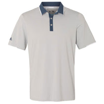 Adidas Golf Men's Stone/Mineral Blue/White Climacool Performance Colorblock Sport Shirt