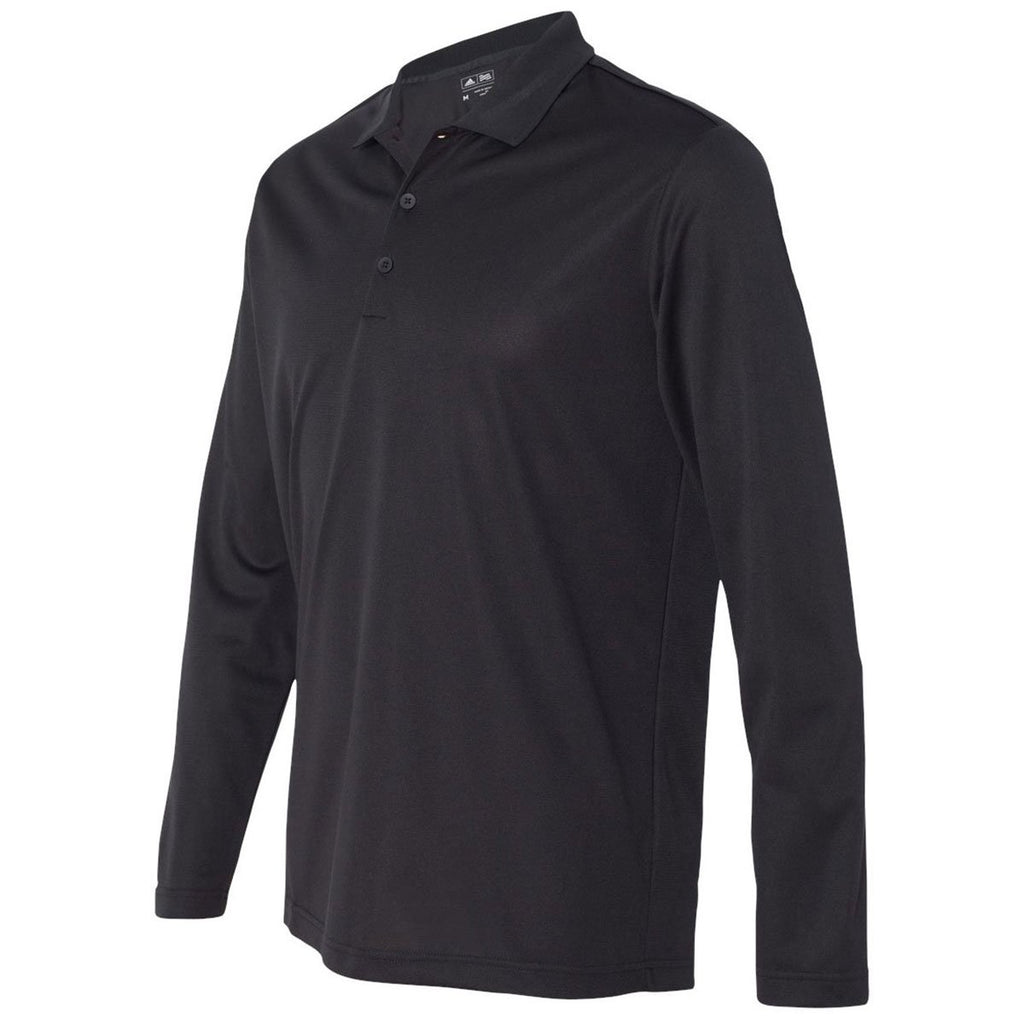 Adidas Golf Men's Black/White Climalite Long Sleeve Sport Shirt