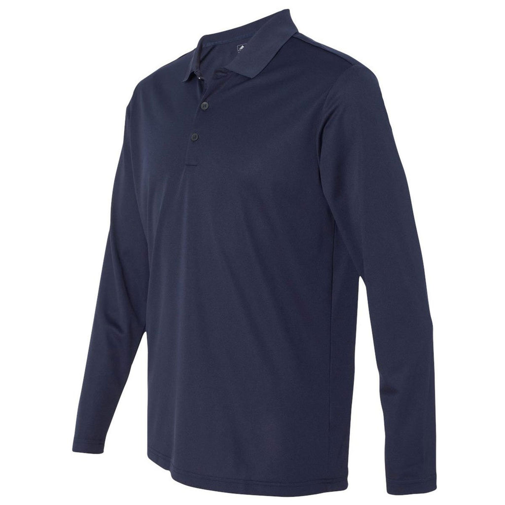 Adidas Golf Men's Navy/White Climalite Long Sleeve Sport Shirt