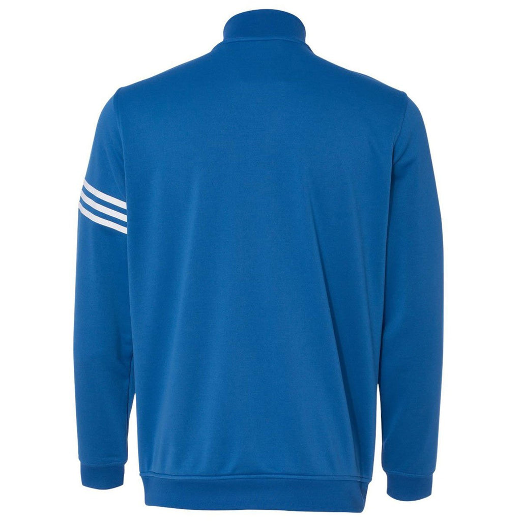 Adidas Golf Men's Ultramarine/White Climalite 3-Stripes French Terry Quarter-Zip Pullover