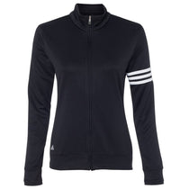 Adidas Golf Women's Black/White Climalite 3-Stripes French Terry Full-Zip Jacket