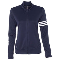 Adidas Golf Women's Navy/White Climalite 3-Stripes French Terry Full-Zip Jacket