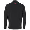 Adidas Golf Men's Black/Bold Red Mixed Media Quarter-Zip Jacket