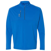Adidas Golf Men's Bright Royal/Lead Mixed Media Quarter-Zip Jacket