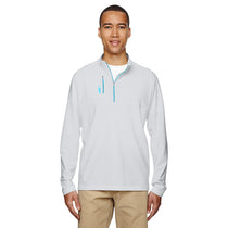 adidas Golf Men's Onix Grey Puremotion Mixed Media Quarter-Zip