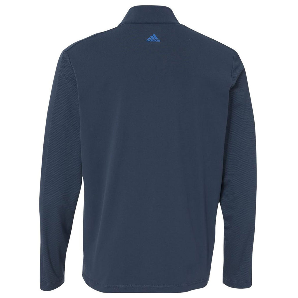 Adidas Golf Men's Rich Blue/Bright Royal Mixed Media Quarter-Zip Jacket