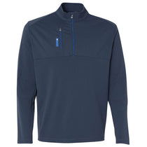 Adidas Golf Men's Rich Blue/Bright Royal Mixed Media Quarter-Zip Jacket