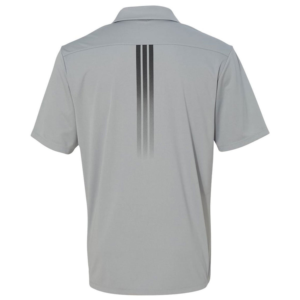 Adidas Golf Men's Mid Grey Gradient 3-Stripes Sport Shirt