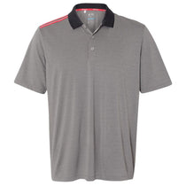 Adidas Golf Men's Black Heather/Ray Red/Stone Climacool 3-Stripes Shoulder Polo