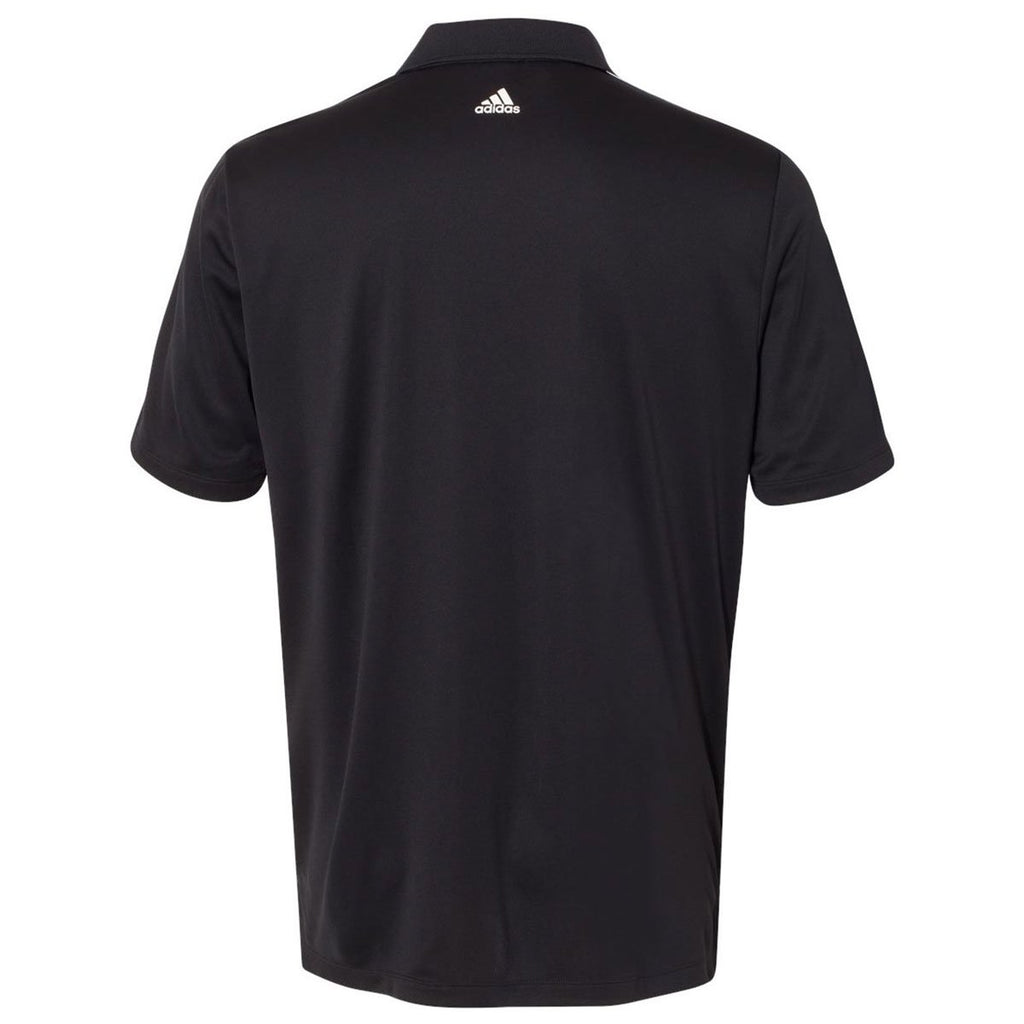 Adidas Golf Men's Black/White/Mid Grey Climacool 3-Stripes Shoulder Polo