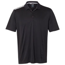 Adidas Golf Men's Black/White/Mid Grey Climacool 3-Stripes Shoulder Polo