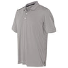 Adidas Golf Men's Medium Grey Heather/Black/Mid Grey Climacool 3-Stripes Shoulder Polo