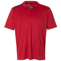Adidas Golf Men's Power Red/Black/Vista Grey Climacool 3-Stripes Shoulder Polo