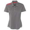 Adidas Golf Women's Black Heather/Ray Red/Stone Climacool 3-Stripes Shoulder Sport Shirt