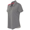Adidas Golf Women's Black Heather/Ray Red/Stone Climacool 3-Stripes Shoulder Sport Shirt