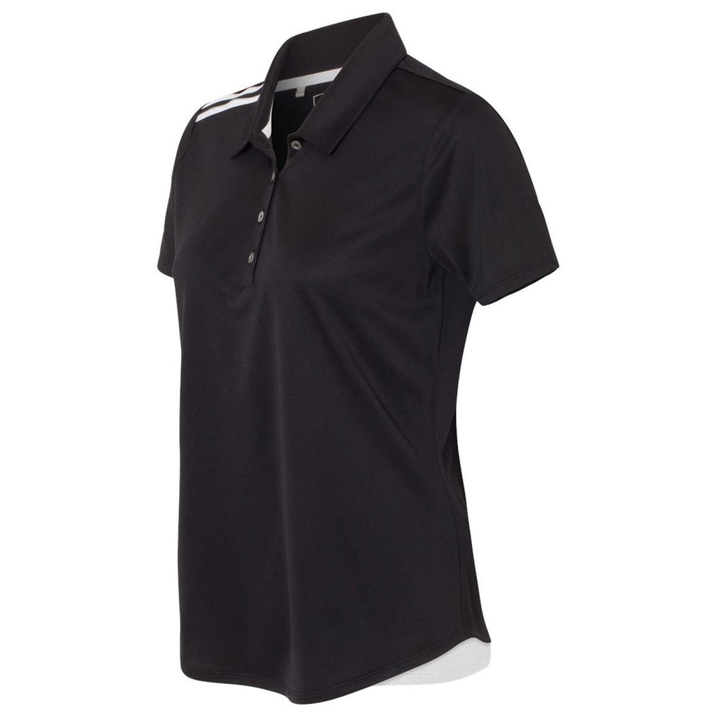 Adidas Golf Women's Black/White/Mid Grey Climacool 3-Stripes Shoulder Sport Shirt
