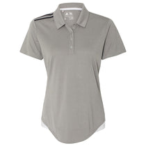 Adidas Golf Women's Medium Grey Heather/Black/Mid Grey Climacool 3-Stripes Shoulder Sport Shirt