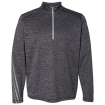 Adidas Golf Men's Black Heather/Mid Grey Brushed Terry Heather Quarter-Zip