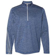 Adidas Golf Men's Collegiate Royal Heather/Mid Grey Brushed Terry Heather Quarter-Zip
