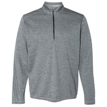 Adidas Golf Men's Mid Grey Heather/Black Brushed Terry Heather Quarter-Zip