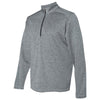 Adidas Golf Men's Mid Grey Heather/Black Brushed Terry Heather Quarter-Zip